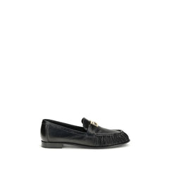 Fendi Black Calf Leather Bos Taurus Slip-On Loafers