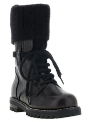Fendi Black Calfskin Lace-Up Boots