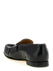 Fendi Black Calfskin Slip-On Loafers