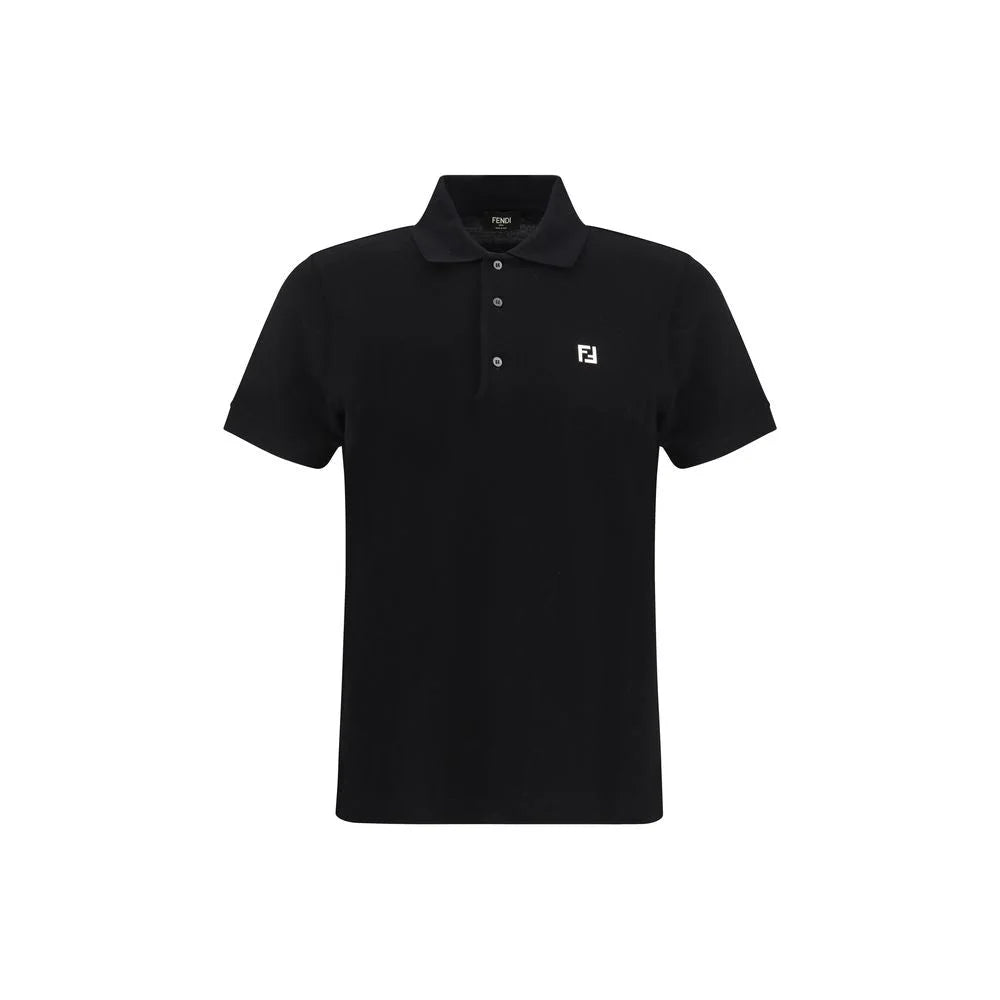 Fendi Black Cotton Polo Shirt - M