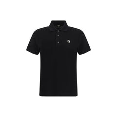 Fendi Black Cotton Polo Shirt - M