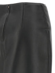 Fendi Black Lamb Leather Midi Skirt - IT38
