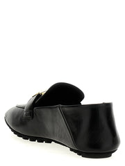 Fendi Black Lamb Leather Slip-On Loafers