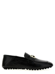 Fendi Black Lamb Leather Slip-On Loafers