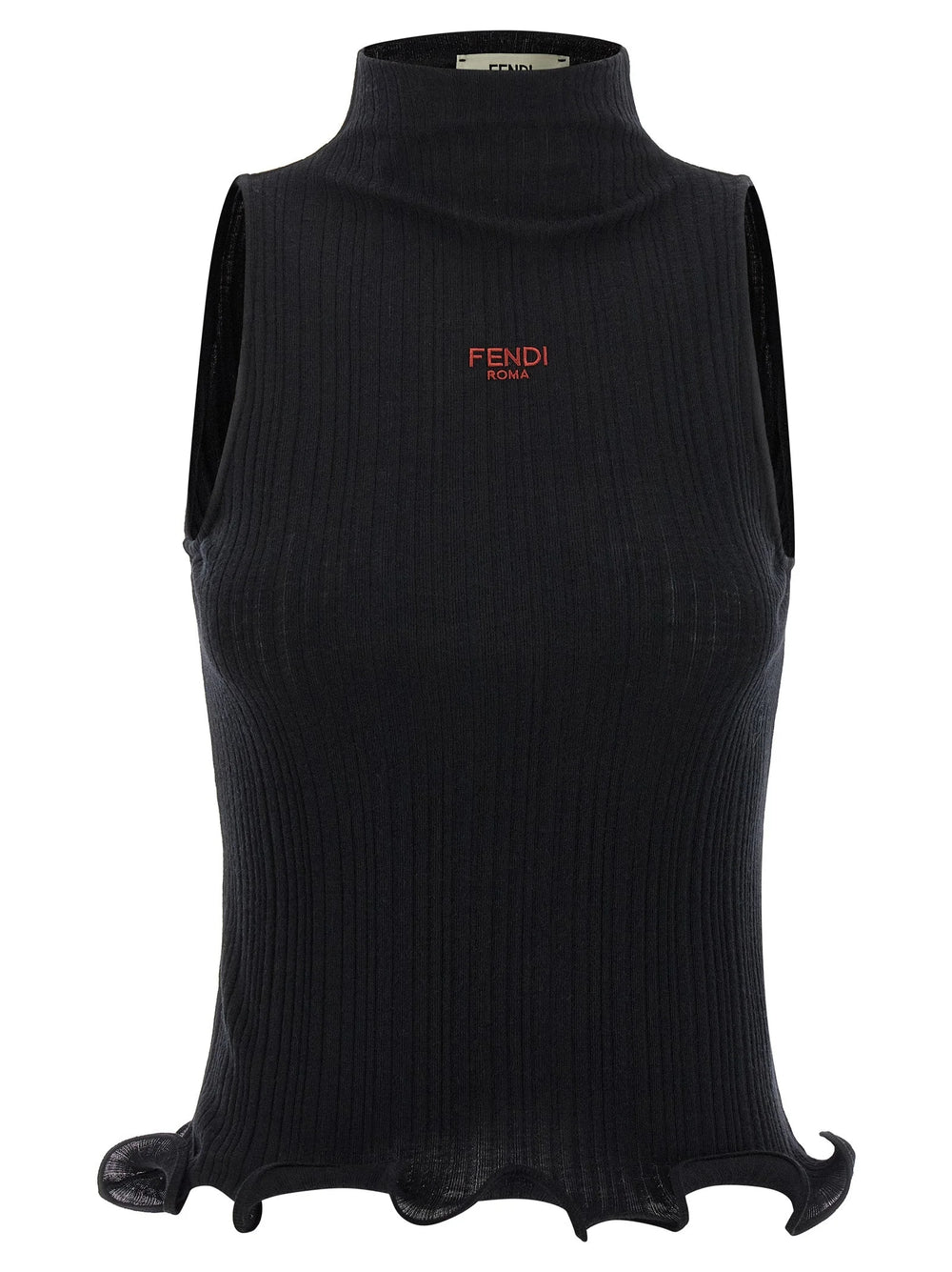 Fendi Black Polyester Sleeveles T-Shirt - IT42