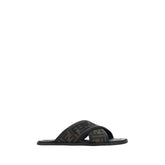 Fendi Black Rubber Slippers