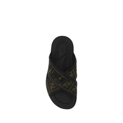 Fendi Black Rubber Slippers