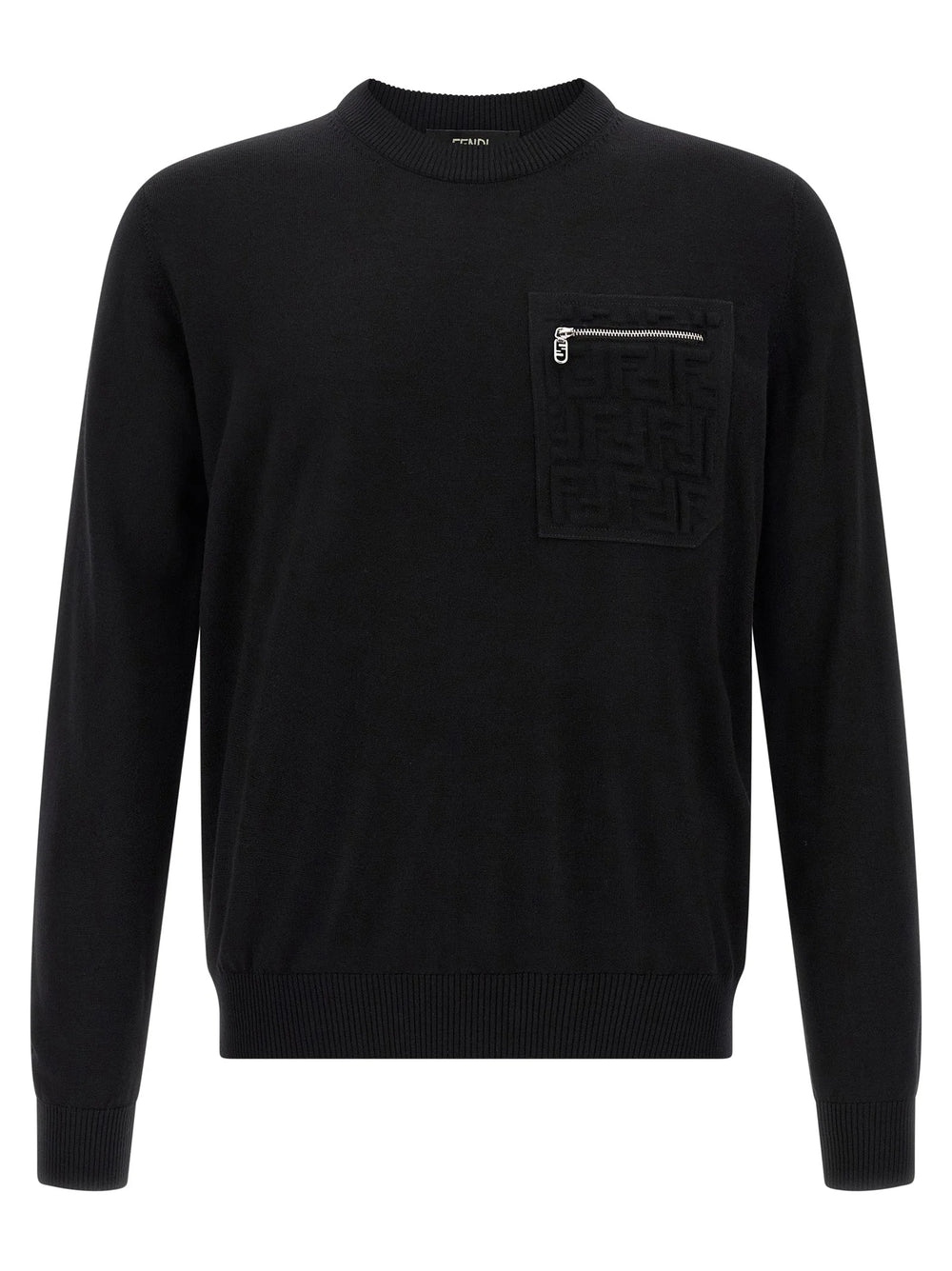 Fendi Black Virgin Wool Cardigan