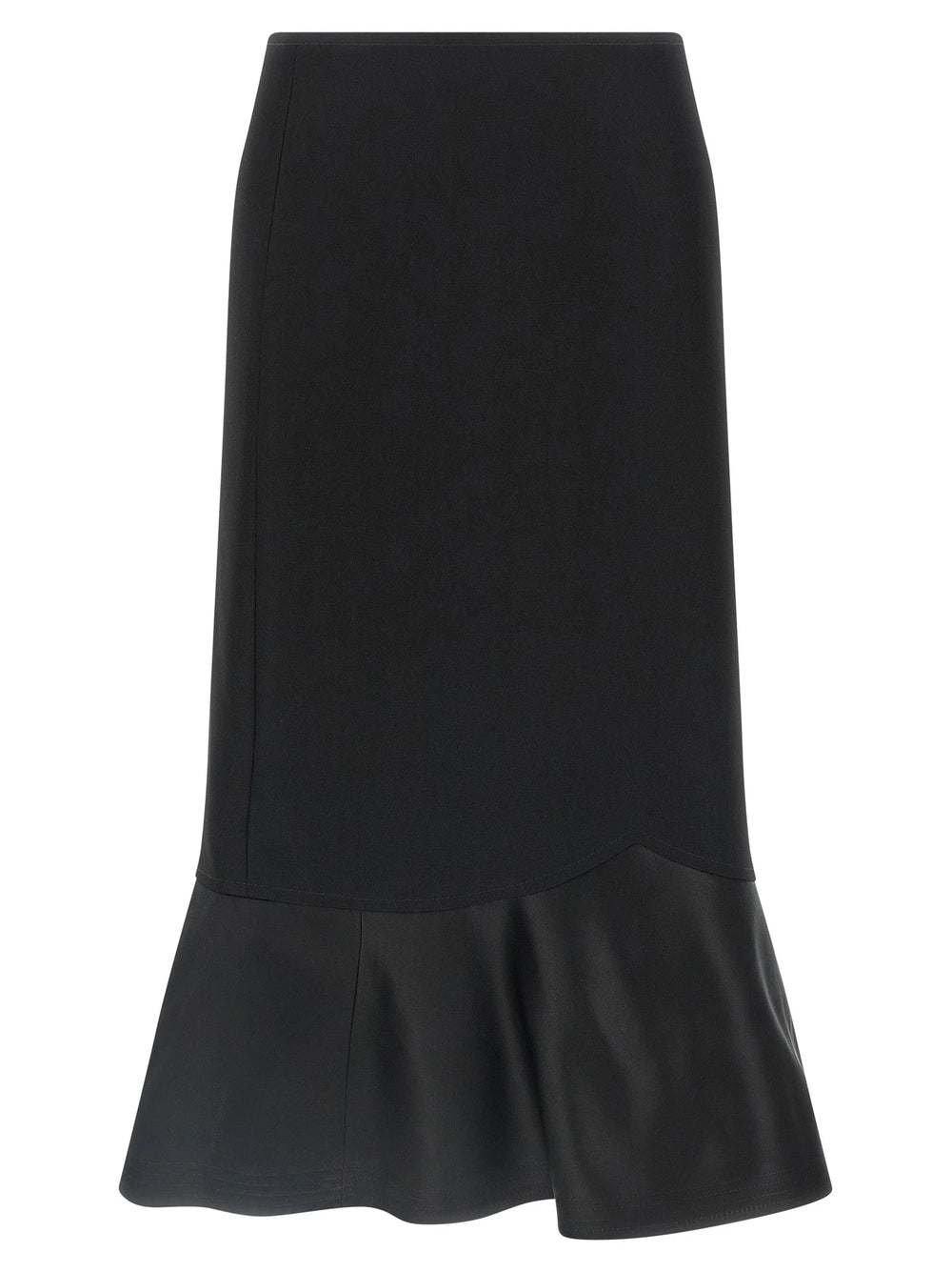 Fendi Black Virgin Wool Midi Skirt