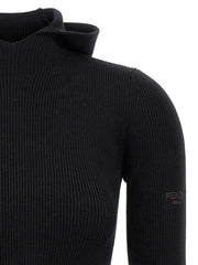 Fendi Black Wool Short Dress