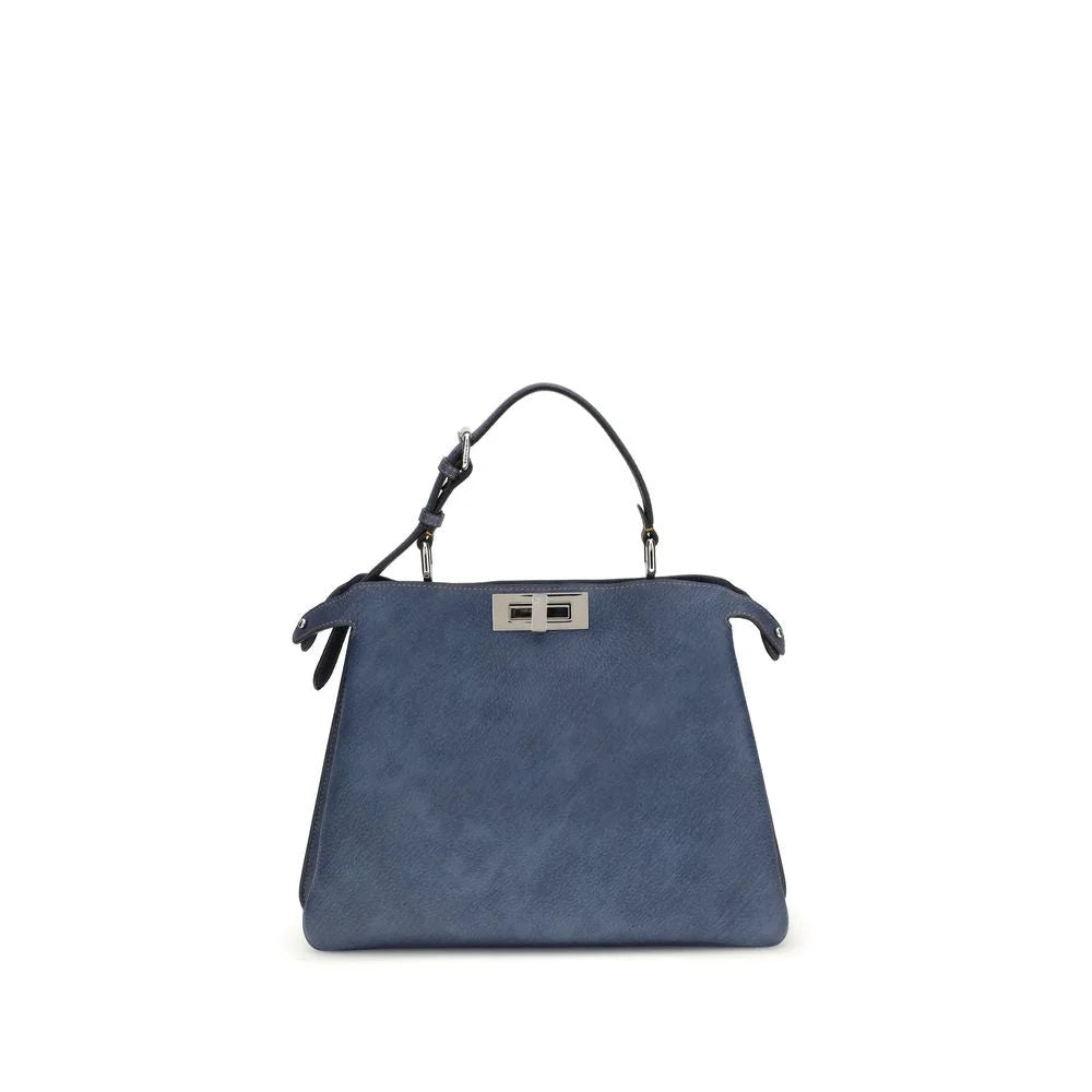 Fendi Blue Calf Leather Bos Taurus Handbag
