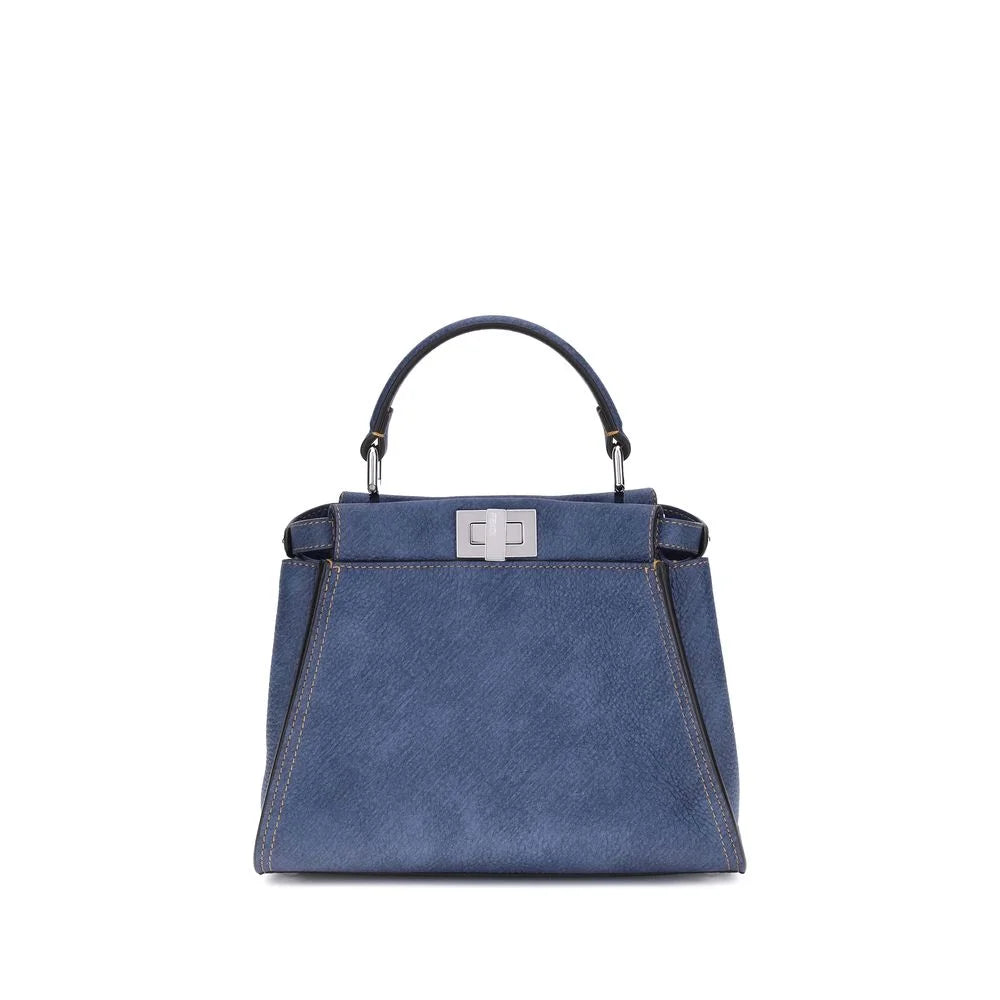 Fendi Blue Calf Leather Bos Taurus Shoulder Bag