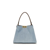 Fendi Blue Calf Leather Bos Taurus Shoulder Bag