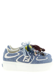 Fendi Blue Calfskin Platform Sneakers