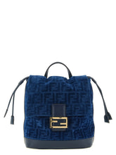 Fendi Blue Cotton Backpack