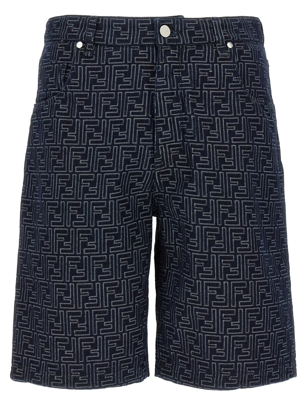 Fendi Blue Cotton Bermuda Shorts