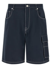 Fendi Blue Cotton Bermuda Shorts - IT50 | L