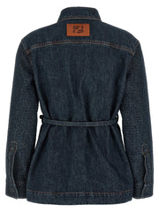 Fendi Blue Cotton Denim Jacket