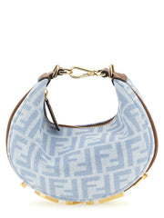 Fendi Blue Cotton Handbag