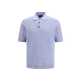 Fendi Blue Cotton Polo Shirt