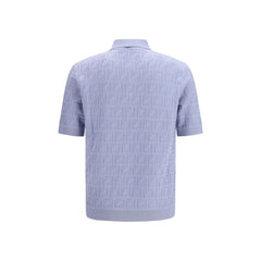 Fendi Blue Cotton Polo Shirt