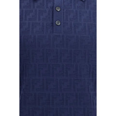 Fendi Blue Cotton Polo Shirt