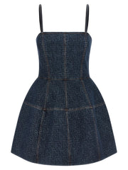 Fendi Blue Cotton Short Dress