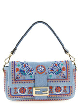 Fendi Blue Cotton Shoulder Bag