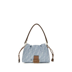 Fendi Blue Cotton Shoulder Bag