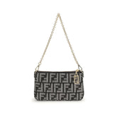 Fendi Blue Cotton Shoulder Bag