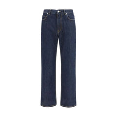 Fendi Blue Cotton Straight-Leg Jeans