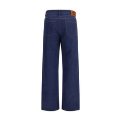 Fendi Blue Cotton Straight-Leg Jeans