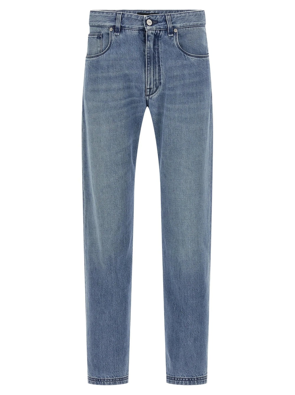Fendi Blue Cotton Straight-Leg Jeans - W30