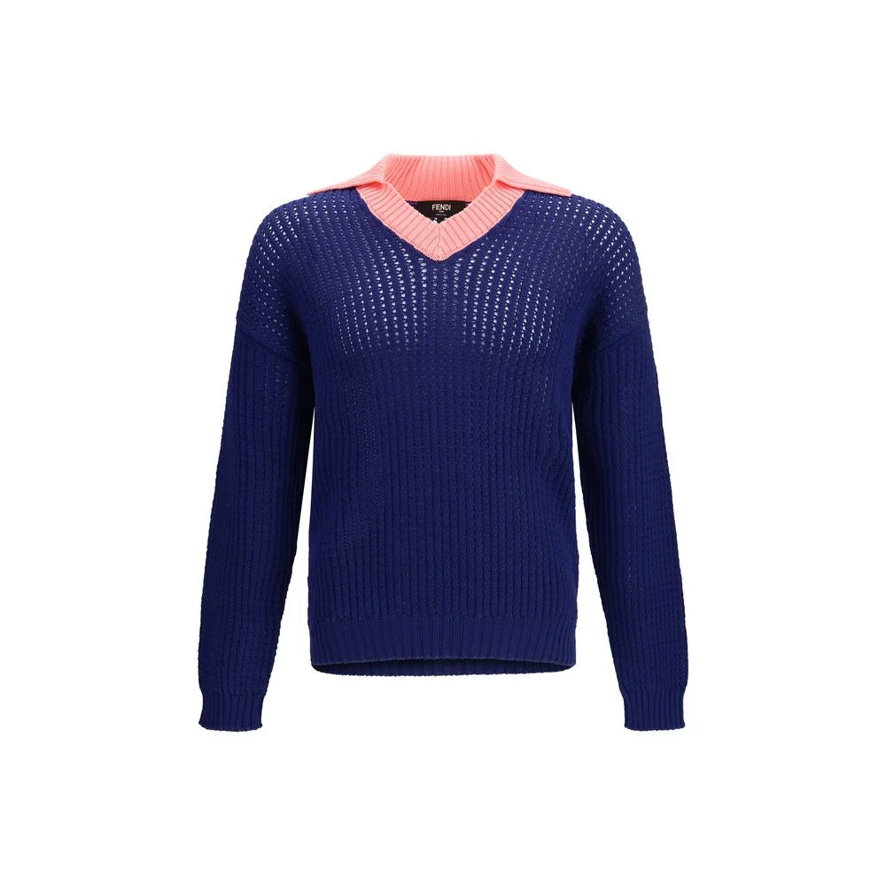 Fendi Blue Cotton Sweatshirt