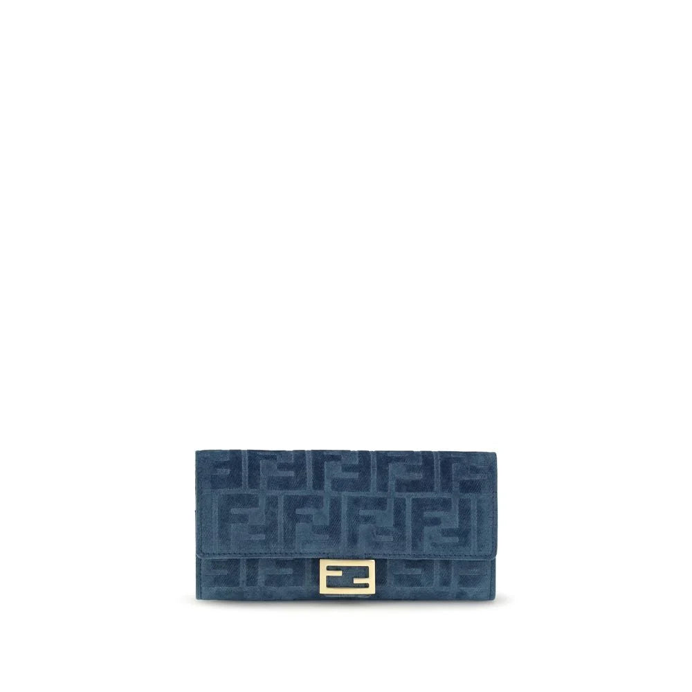 Fendi Blue Cotton Wallet