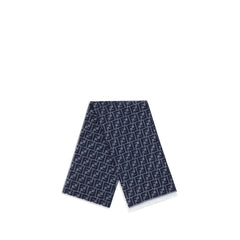 Fendi Blue Fleece Wool Scarf - Scarves & Shawls