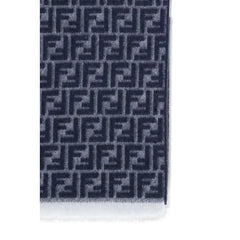 Fendi Blue Fleece Wool Scarf - Scarves & Shawls