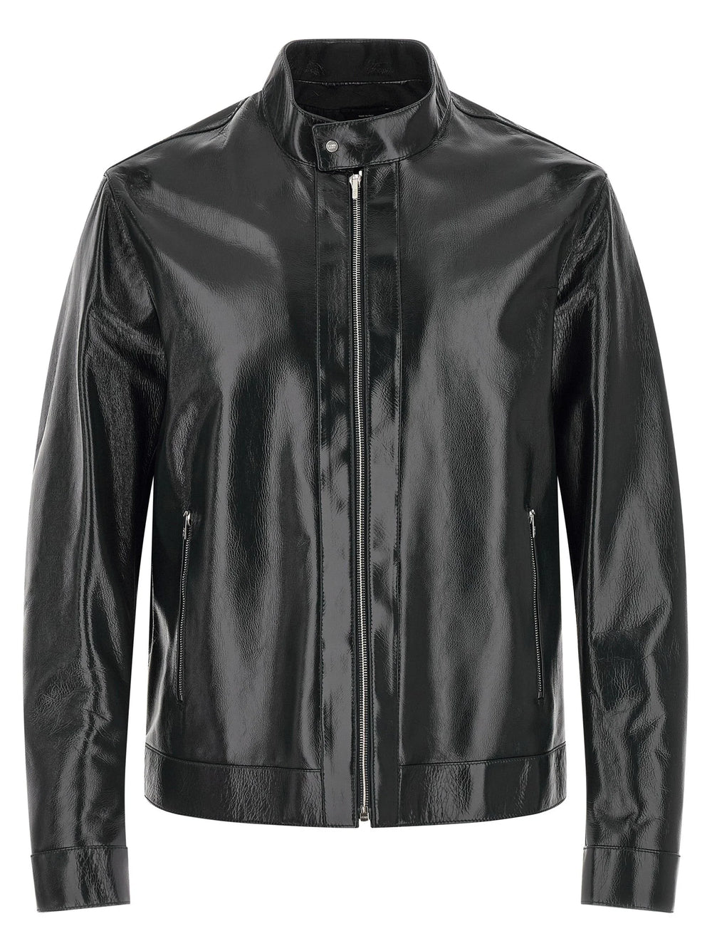 Fendi Blue Lamb Leather Leather Jacket