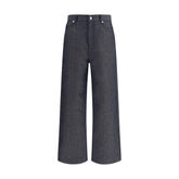 Fendi Blue Linen Relaxed Fit Jeans - W30