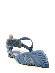 Fendi Blue Polyamide Flat Sandals