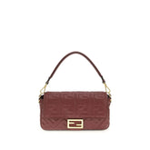 Fendi Bordeaux Calf Leather Bos Taurus Shoulder Bag