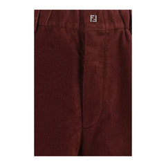 Fendi Bordeaux Cotton Casual Pants