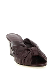 Fendi Bordeaux Lamb Leather Platform Sandals - EU37/US7
