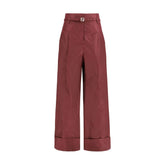 Fendi Bordeaux Silk Dress Pants - IT40 | M