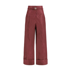 Fendi Bordeaux Silk Dress Pants - IT40 | M