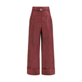 Fendi Borgonha Silk nadrág - IT40 | M
