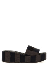 Fendi Brown Cotton Slides
