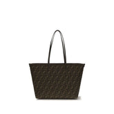 Sac bandoulière en tissu marron Fendi