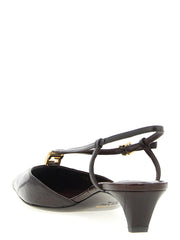 Fendi Brown Lamb Leather Mid Heel Pumps - EU36.5/US6.5