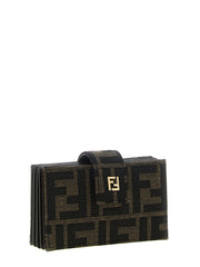 Fendi Hnědý polyesterový držák na karty